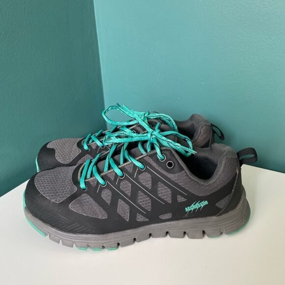 AGGRESSOR Athletic Safety Steel Toe Steel Plate Womens Size 7.5 Shoes Grey Black - Picture 4 of 7